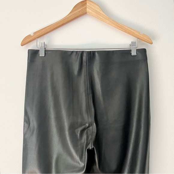 Zara Black Faux Leather Leggings With Front Zipper Size L - Picture 9 of 15